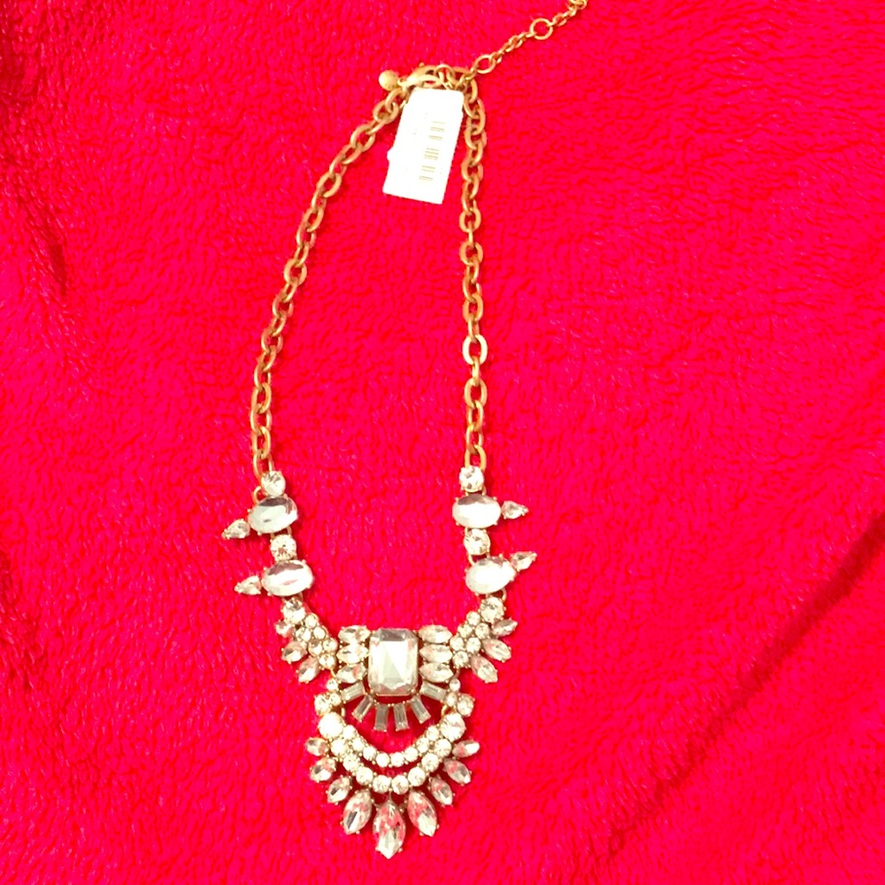 Stone + antique gold necklace
